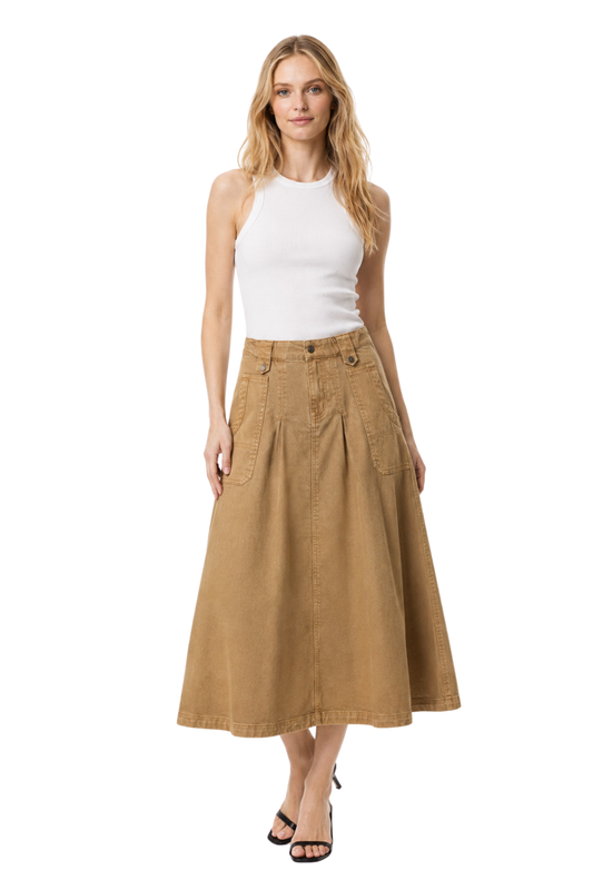 Canvas Midi Skirt