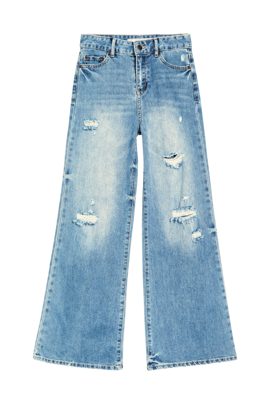Destructed Wide Leg Jean