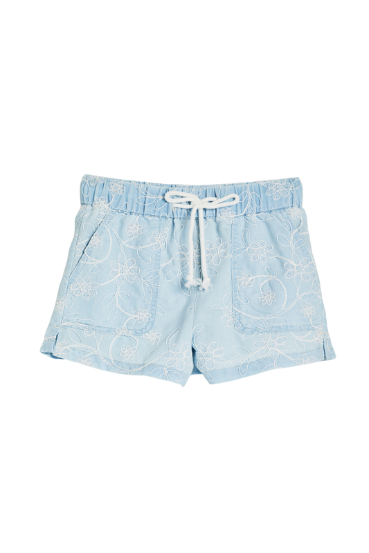 Embossed Floral Lounge Short