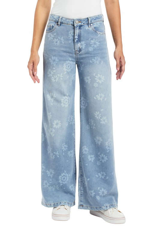 Discharged Floral Wide Leg