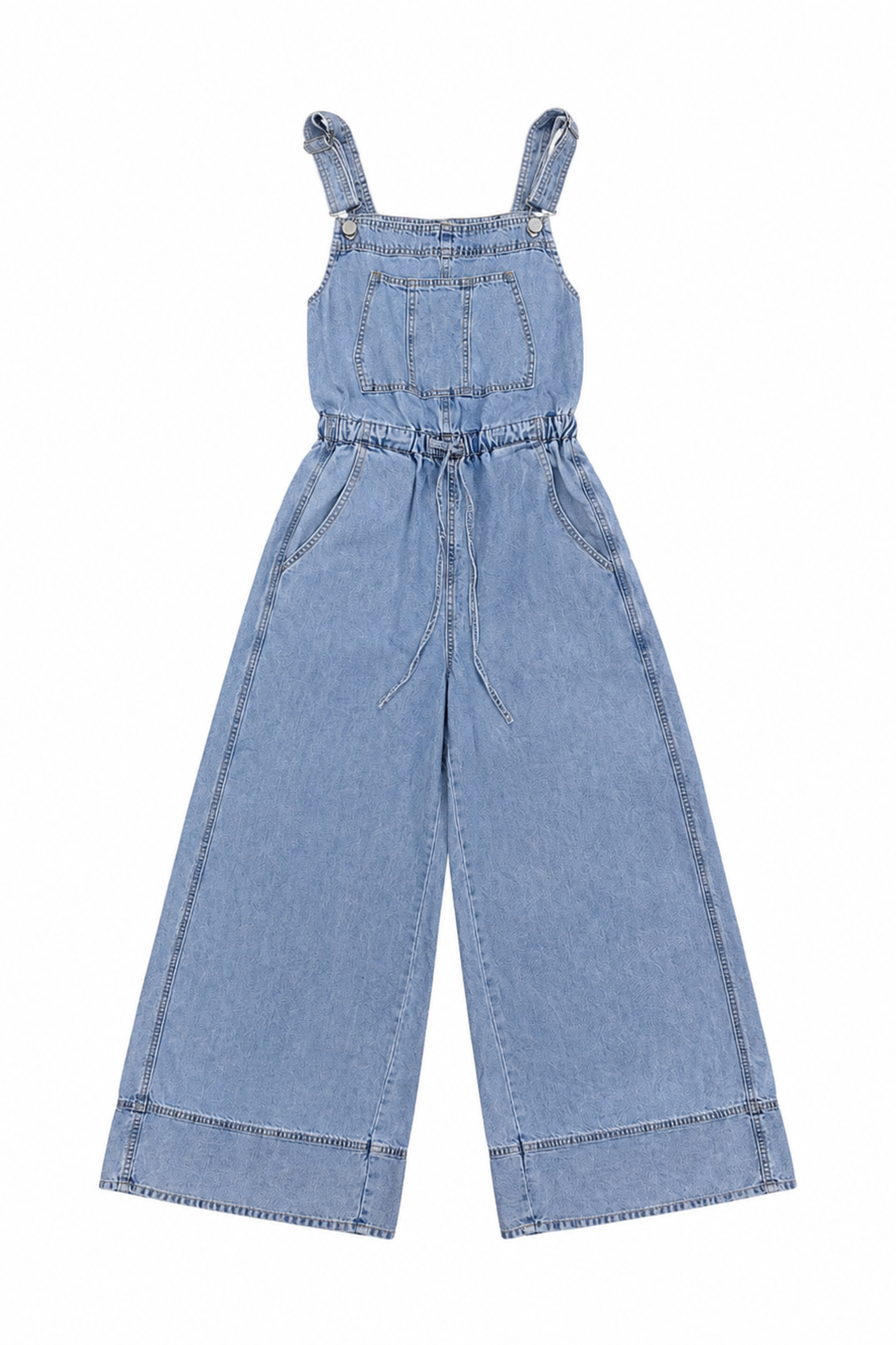 Cinched Waist Wide Leg Overall