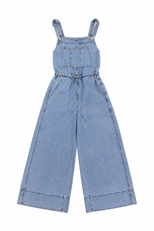 Cinched Waist Wide Leg Overall