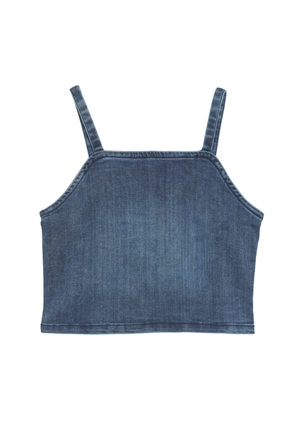Denim Stretch Strap Top