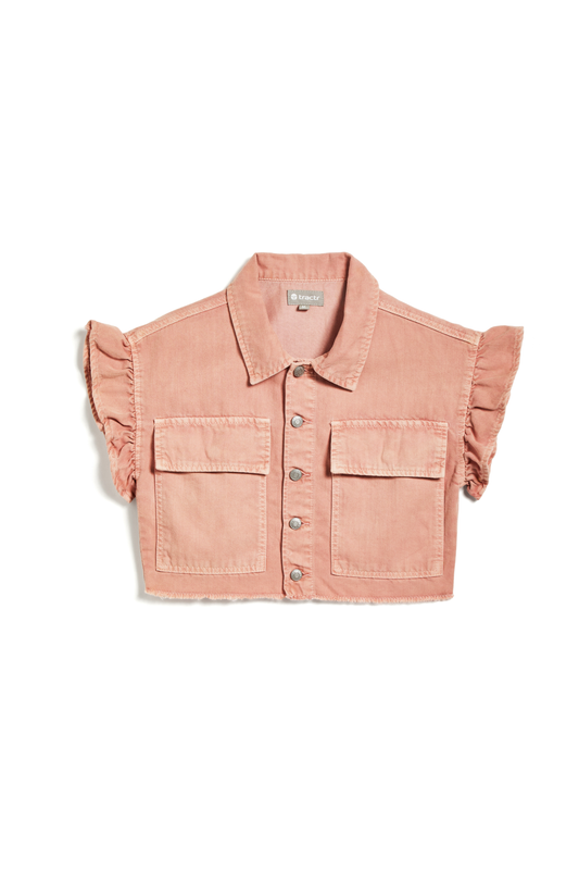 Ruffle Sleeve Crop Top