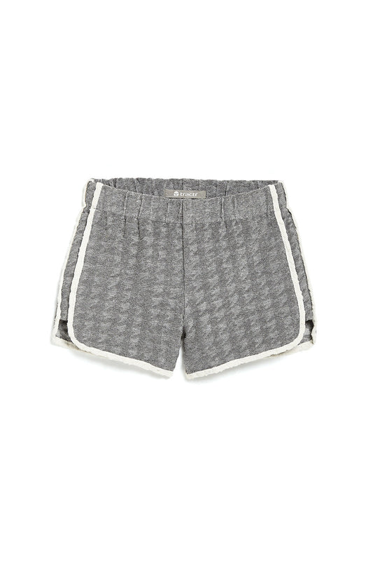 EMBOSSED HOUNDSTOOTH FRENCH TERRY SHORT